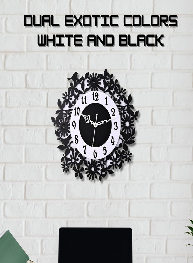 Nozvera 15 Inches Wall Clock for Home Stylish Handcrafted Wooden Silent Non Ticking Analog Clock Decorative Big Size Wall Clock for Home, Living Room, Bedroom, Office, Hall - Image 2